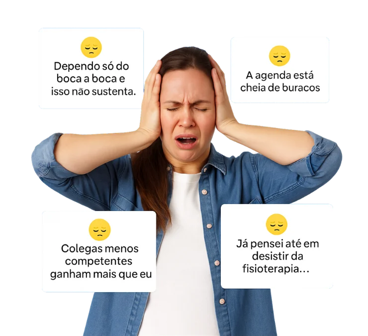 Fisioterapeuta frustrada com a agenda vazia